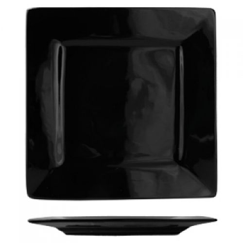 Тарелка квадратная 25,5см Kunstwerk черная фото
